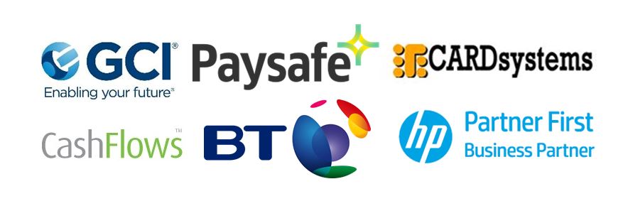 C3 partner logos including GCI, Cash Flows, CARD systems, Paysafe, BT and HP printing